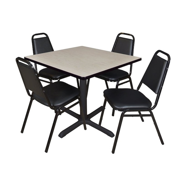Cain Cain Square Table & Chair Set, Wood, Metal, Vinyl Top, Maple TB3636PL29BK - main